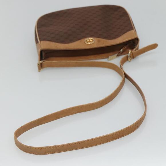 GUCCI Micro GG Canvas Shoulder Bag Brown Gold - Picture 7 of 12